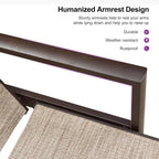 PURPLE LEAF Outdoor Chaise Lounge Chair with Armrests Bronze Aluminum Beige