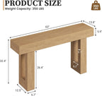 63 Inch Long Console Table for Entryway, Farmhouse Sofa Table Behind Couch, Wooden Rectangular Design Entry Table Foyer Hallway Table for Living Room (Natural)