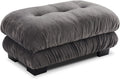 Upholstered Ottoman Footstool with Cushion for Sectional Sofa Couch 300lbs for Living Room,Chenille Fabric(Grey)
