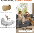 76" Convertible Sofa Bed, Corduroy Couch with Cup Holders & Pocket | 2-in-1 Sleeper Sofa, Pull-out Couch Bed with 5 Pillows, Living Room, Small Spaces, Bedroom, No Assembly