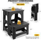 Folding 2-Step Stool for Adults, Non-Slip Collapsible Footstool for Office | Portable Bedside Step Stool, Hold up to 300 lbs, Lightweight & Foldable Step Ladder for Pool Office Home RV