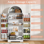 65" H Pantry Cabinet, Kitchen Pantry Storage Cabinet with Doors and Shelves, Freestanding Buffet Cupboards Sideboard for Kitche, Living Room and Dinning Room, White