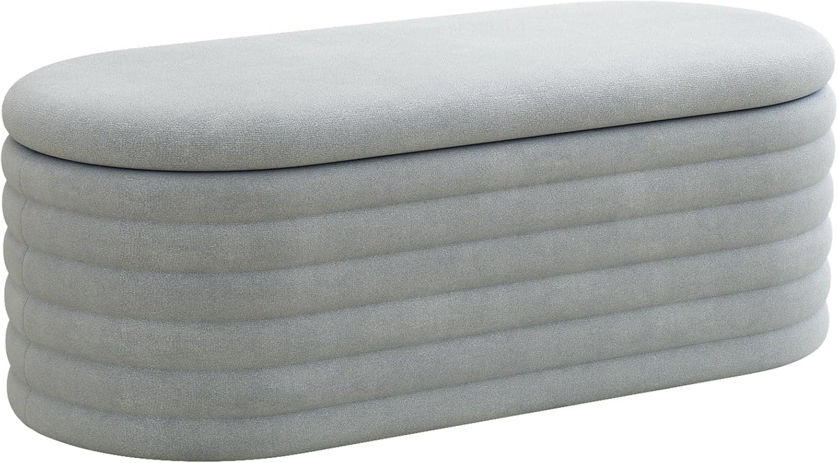 40 inch Upholstered Storage Ottoman Bench,Ready to go,Light Grey