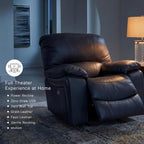 Signature Design by Ashley Leather Power Rocker Recliner Chair, Ocean Blue
