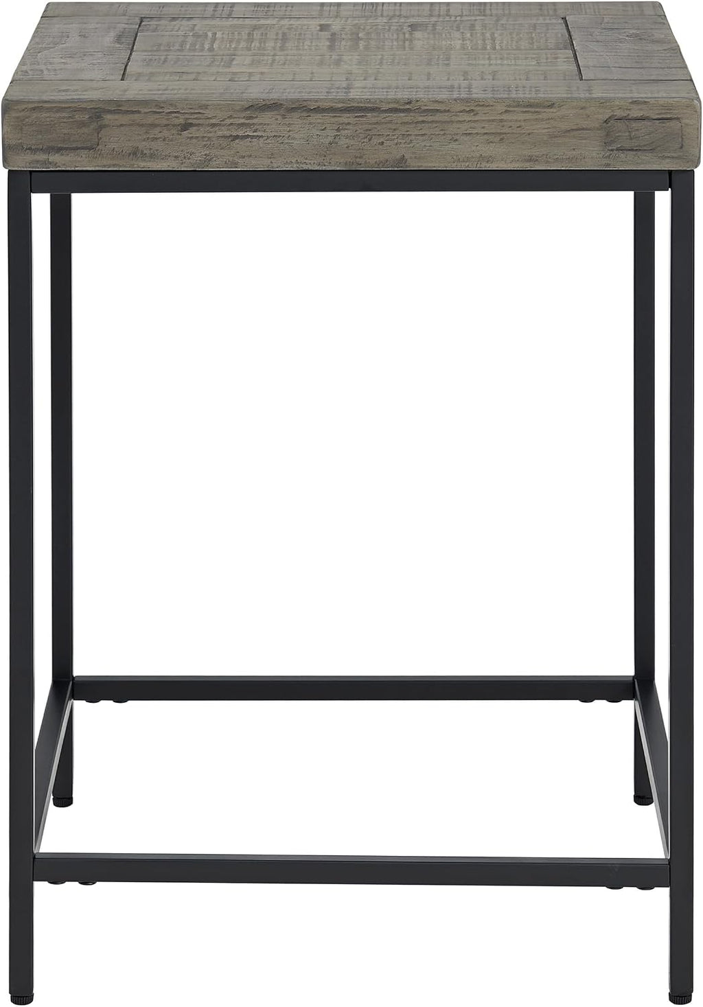 Alaterre Furniture End Table - Industrial Modern Side Table with Wood Top and Metal Frame - Table for Living Room, Bedroom, Hallway, or Dorm Room (Gray)