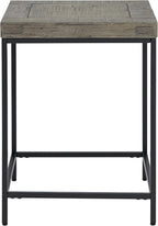 Alaterre Furniture End Table - Industrial Modern Side Table with Wood Top and Metal Frame - Table for Living Room, Bedroom, Hallway, or Dorm Room (Gray)