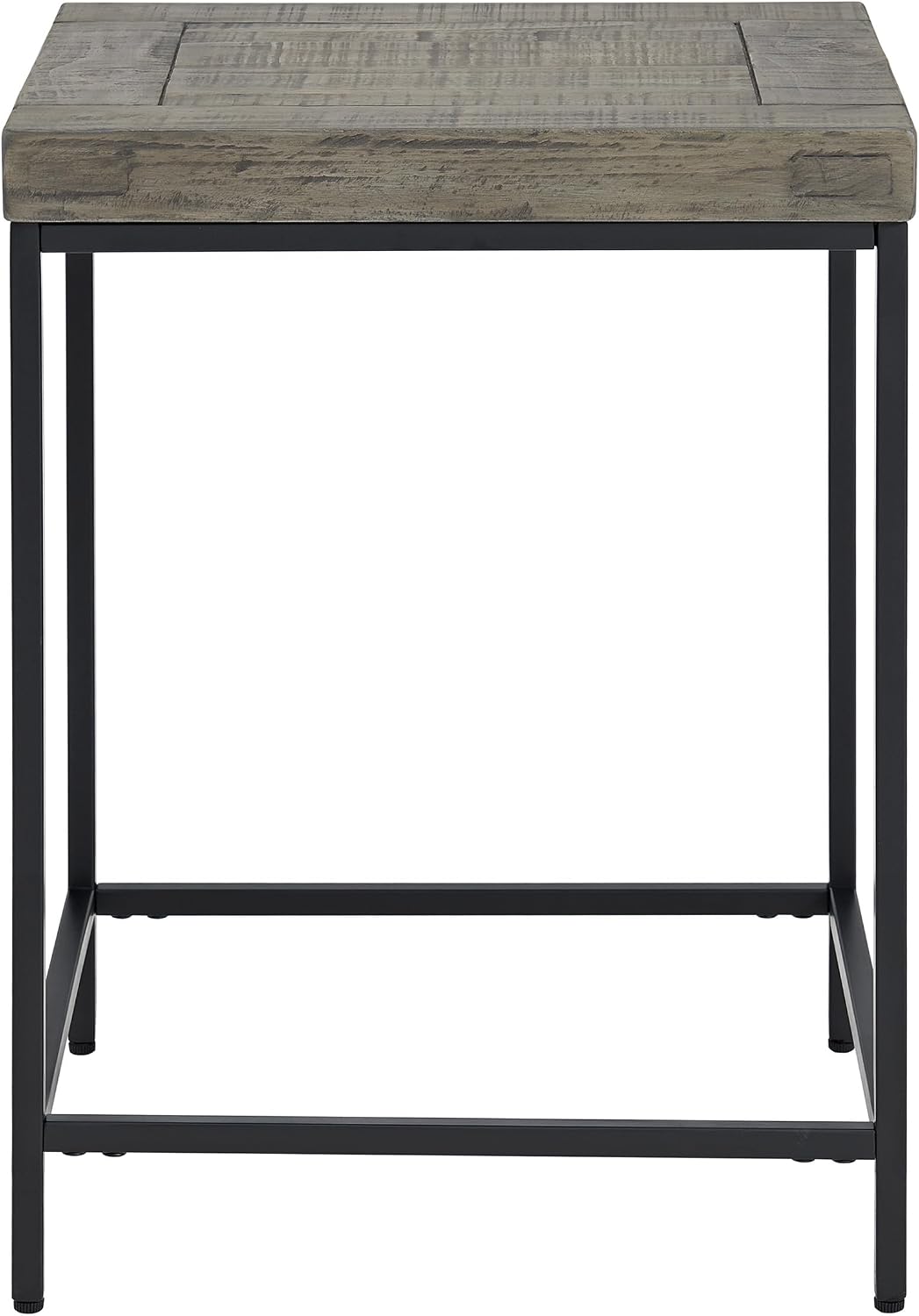 Alaterre Furniture End Table - Industrial Modern Side Table with Wood Top and Metal Frame - Table for Living Room, Bedroom, Hallway, or Dorm Room (Gray)