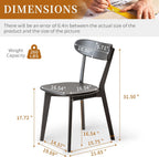 Modern Dining Chairs, Solid Oak Wood Dining Chair with Comfortable Backrest, Sturdy Wooden Chairs for Kitchen, Dining Room