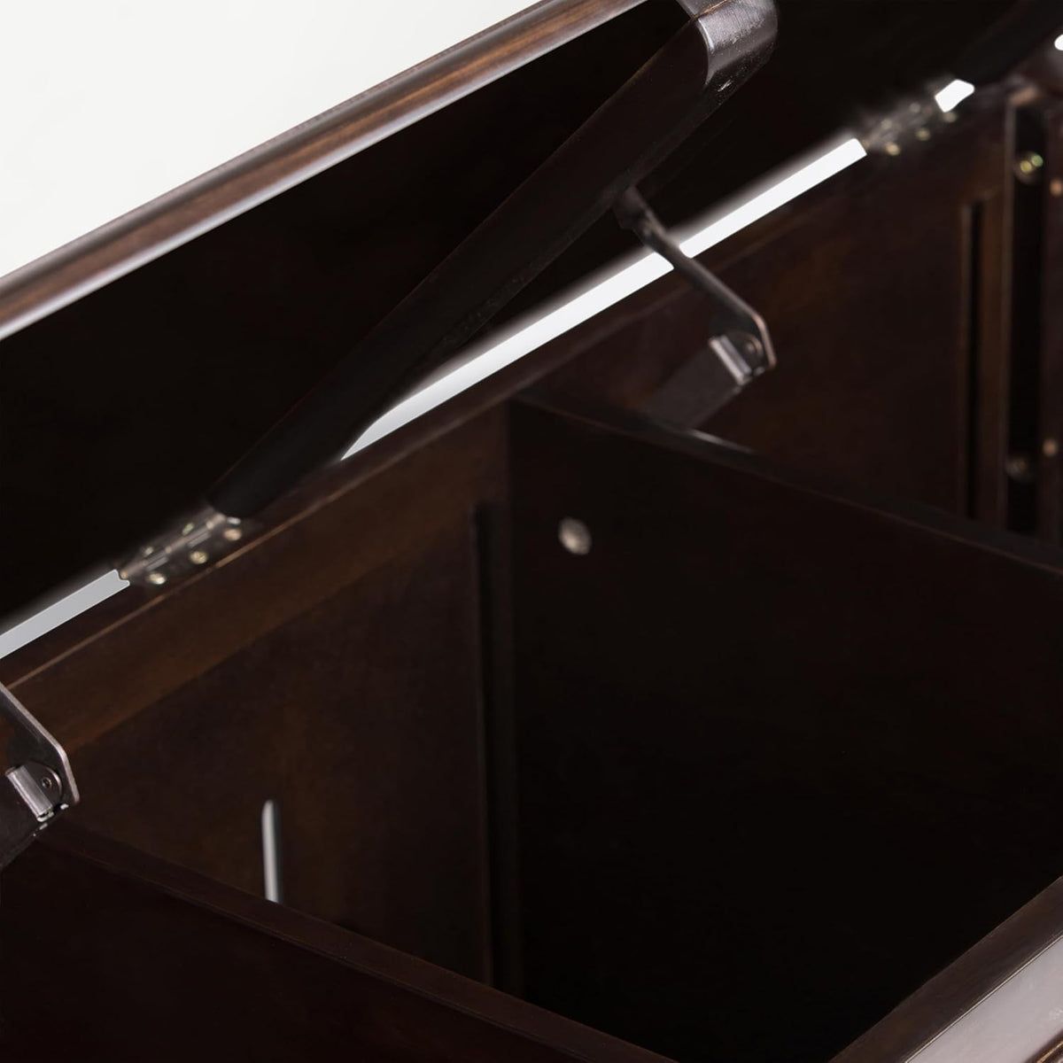 SIMPLIHOME Connaught Entryway Storage Bench - 51 inch Wide Solid Wood Storage Trunk Seat in Dark Kona Brown, Traditional Bench for Entryway or Living Room with Lift-Up Lid and Decorative Moulding