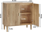 Sideboard Buffet Cabinet with Storage,Sideboard Buffet with Doors and Adjustable Shelf,Wooden Storage Cabinet, 31.3”W x 15.0”D x 30.6”H (Natural)