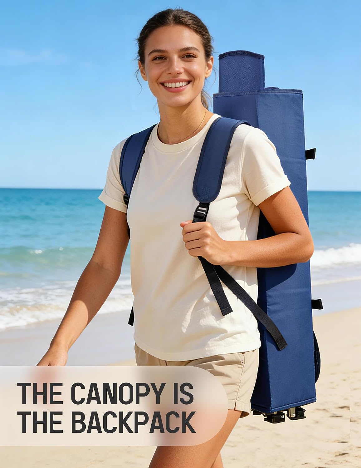 East Oak Camping Chair with Canopy & Fan, 25" High Back Canopy Chair with Powerful & Quiet USB Fan (Battery Not Included), 330 lbs Heavy Duty Beach Chair with Canopy Shade