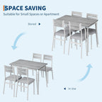 GAOMON 5-Piece Dining Table Set, Sturdy Wooden Square Table and Chair Breakfast Table Set for 4 Person,for Home or Commercial Dining Room,White+Black