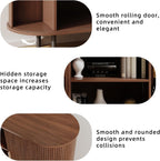 Buffet Sideboard Cabinet with Storage, 55" Fluted Cabinet with Sliding Door & Adjustable Shelf, Modern Accent Coffee Bar Console Table for Kitchen, Entryway, Walnut