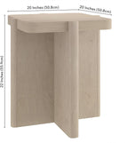 Henn&Hart 20'' Modern Wooden Square End Table, Side Table, Nightstand with X-Base for Living Room, Office, Family Room, or Bedroom, Alder White