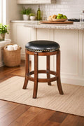 Cordova Swivel Backless Counter Stool - Mocha Brown