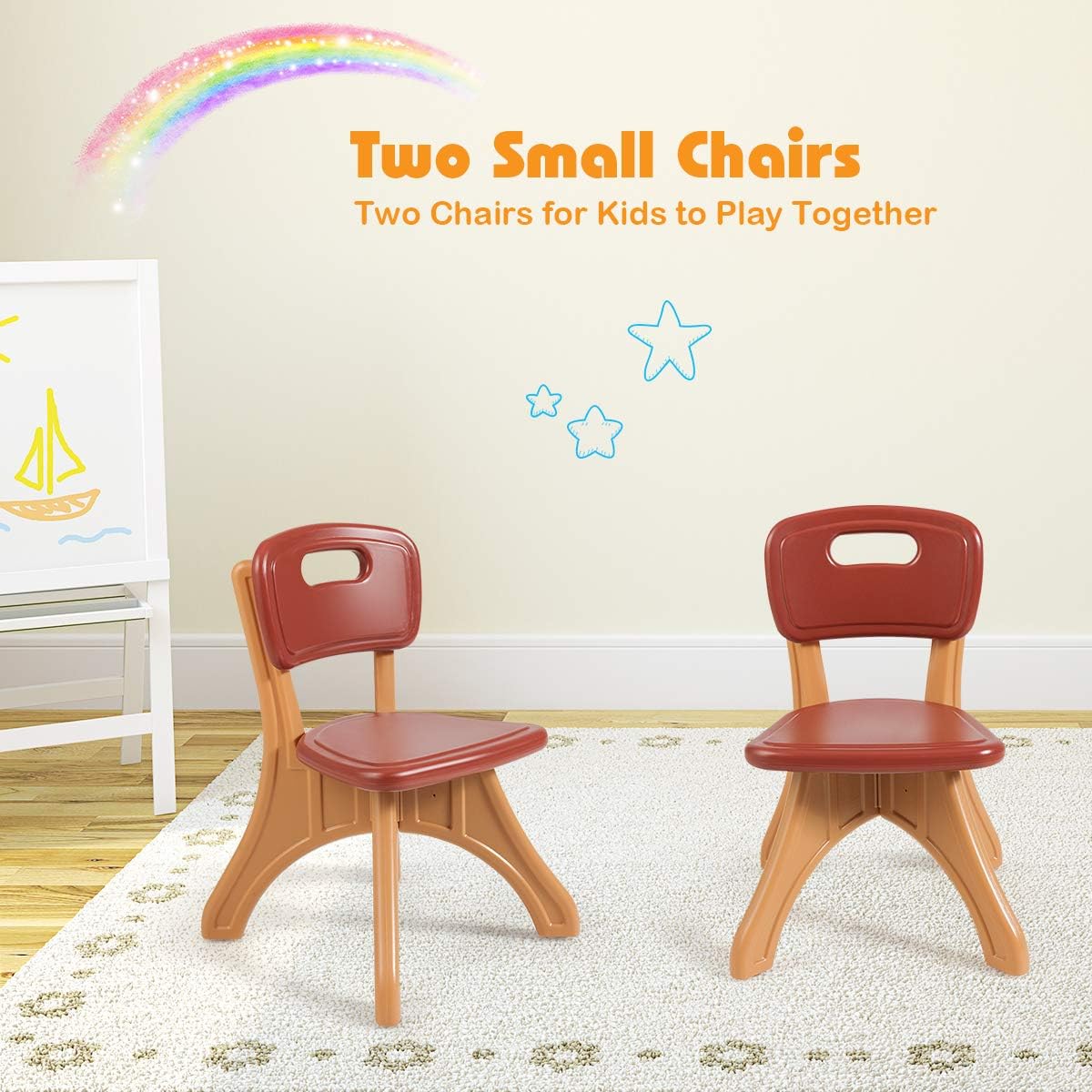 GLACER Toddler Table and Chair Set - 3 Pieces Children Activity Table w/4 Storage Bins, Kids Play Table, Kids Table and Chairs for Reading, Drawing, Playroom, Snack Time
