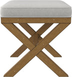 Hillsdale Somerset Backless Wood Vanity Stool for Makeup Room or Bathroom, Dark Driftwood