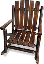 Rustic Log Wooden Rocking Chair, Handcrafted Solid Fir Wood Outdoor Rocker for Porch, Patio, Heavy-Duty 700 LBS, Weather-Resistant Finish, Natural Charm (Deep Brown)