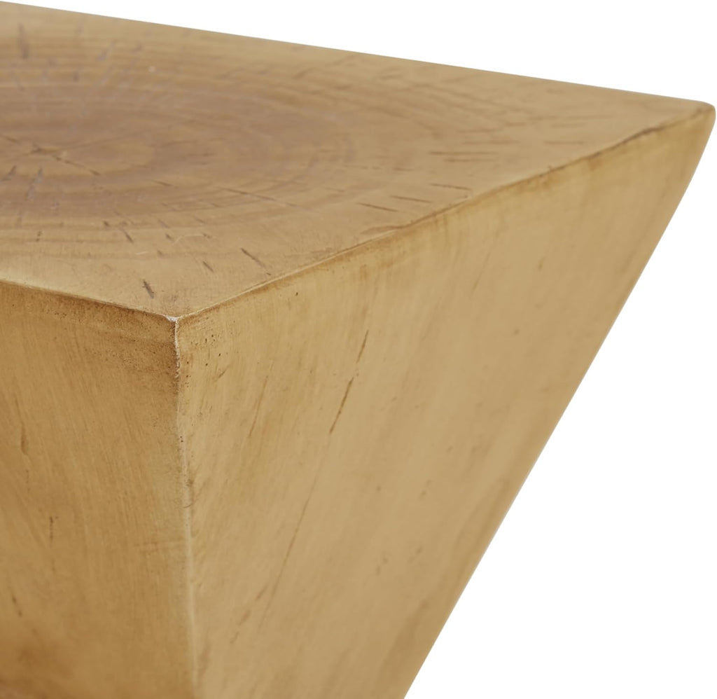 Modern Hourglass Side Table, Sculptural End Table for Living Room, Bedroom & Office, Hand-Finished Accent Table with Wood-Like Texture, for Indoor Use, Compact 18 Inch Design,Light Natural