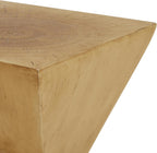 Modern Hourglass Side Table, Sculptural End Table for Living Room, Bedroom & Office, Hand-Finished Accent Table with Wood-Like Texture, for Indoor Use, Compact 18 Inch Design,Light Natural