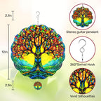 Tree of Life Hanging Wind Spinners for Women Men, 12 Inch Metal 3D, Stainless Steel Hanging Wind Catchers Sculpture for Outside, Christmas Decoration Garden, Unique Gift Xmas