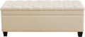 WUTUTUEE 51" Fabric Storage Ottoman Bench, Upholstered Rectangle End of Bed Storage Ottoman Tufted Living Room Bedroom Bench with Safety Hinge, Solid Wood Legs, Loads 500 lb(Khaki)