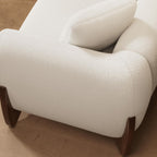 Morden Fort Modern Cloud Couch - 3 Seater Sherpa Boucle Sofa with Wood Legs, Ultra-Thick High Resilience Cushion with 3 Matching Pillows Upholstered Comfy Couch Sofa for Living Room - Off White 87''