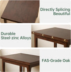 31"-47" Extendable Dining Table Set for 4, Solid Wood Folding Kitchen Table with Oak Wood Legs, Space-Saving Dinner Tables for Living Room, Kitchen, Dining Room, (Walnut) (Walnut, 1table+4chairs)