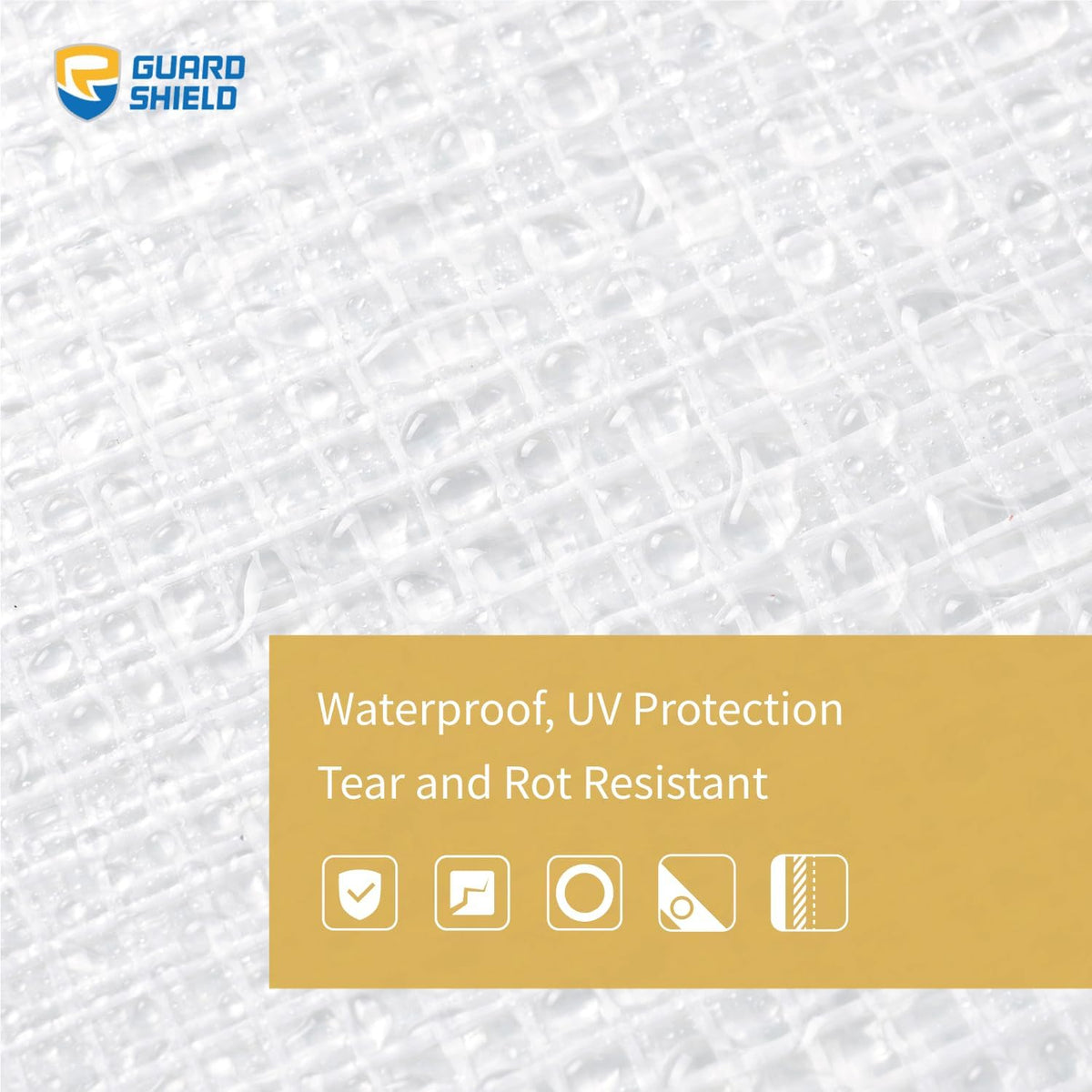 GUARD SHIELD Clear White Tarp Heavy Duty 20x20 Feet Waterproof for Greenhouse Outdoor Garden Poly Cover UV Resistant 3x3 Weave 10mil