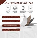 Kitchen Pantry Cabinet, 75" Tall White Metal Storage Cabinet with Doors and Shelves, Kitchen Cabinet for Kitchen, Dining Room, Living Room, Bathroom, Garage and Office