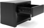 Baxton Studio Massey Upholstered Modern Nightstand, Black