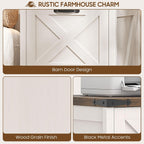 Halitaa Farmhouse File Cabinet with 2 Drawers for Home Office, Rustic White | Vertical Filing Cabinet Fits Letter and A4 Size, Farmhouse Printer Stand, Under Desk Wooden File Cabinet