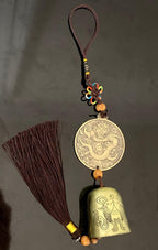 Traditional Lucky Feng Shui Wind Chime Bell Hanging Ornament Decoration for Protection Success Peace and Wealth (Chinese Dragon)