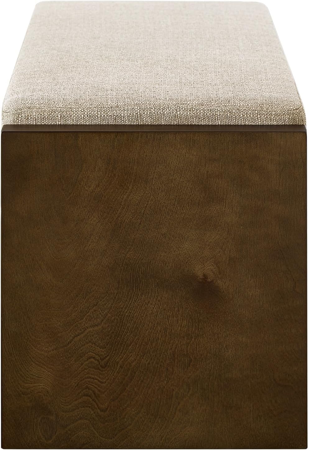 Modern Compact Bed End Bench, Accent Bench with Lower Shelf Shoe Rack, for Living Room Entryway
