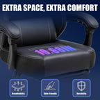GTPLAYER Gaming Chair with Footrest, Recliner Chair with Headrest & Lumbar Support, Linkage Armrest,Ergonomic Gaming Chair 350lbs, High Back Office Home, Black
