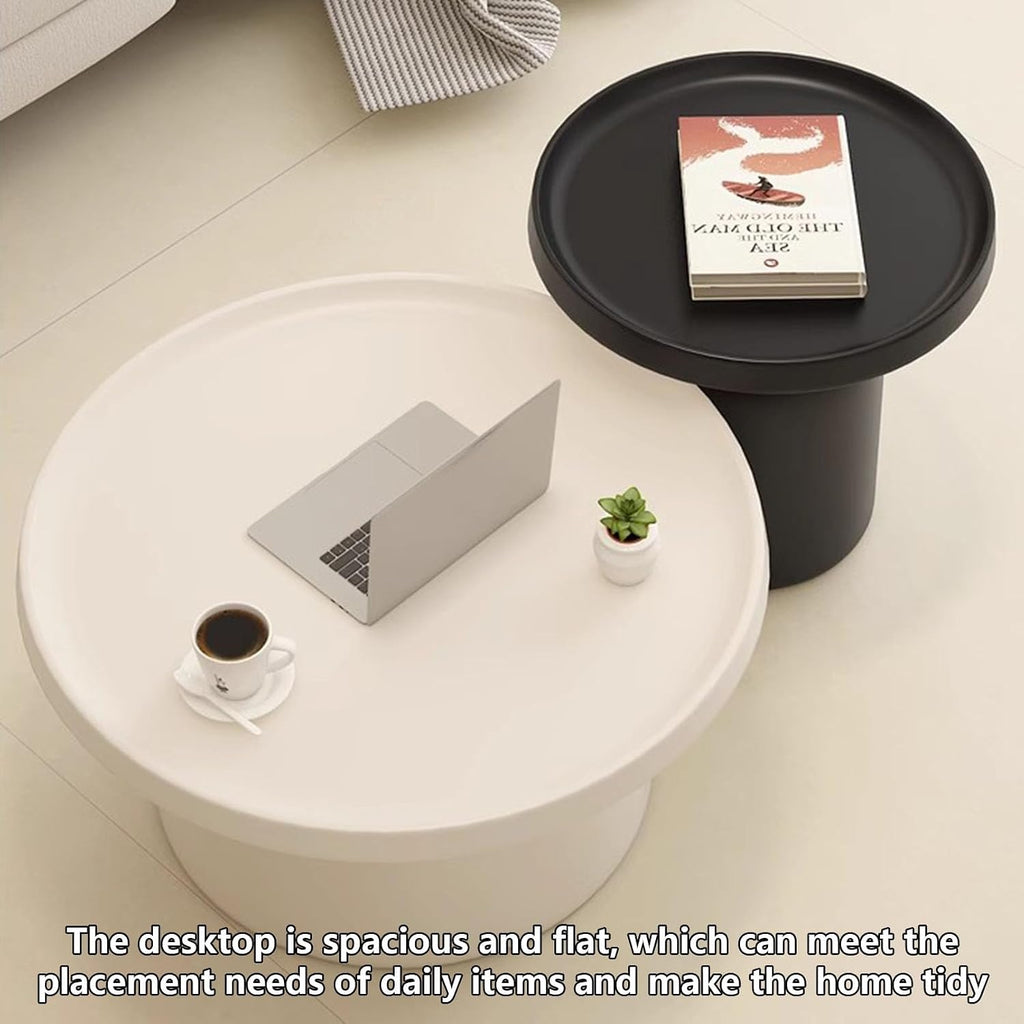 Round Metal Side Table, Multipurpose End Table for Living Room, Bedroom, Office, Balcony - Ideal for Small Spaces