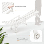 LUE BONA Outdoor Chaise Lounge, 5‑Position, 2‑Pack, White