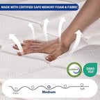 Twin Size Mattress 12 Inch, Twin Mattress in a Box, Hybrid Gel Memory Foam Medium Firm Feel Individual Pocket Springs Matress, Breathable Fabric, Strong Edge Support, Fiberglass Free
