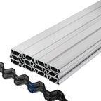 VEVOR Greenhouse Spring Wire and Lock Channel 30 Packs, 6.56 ft PE Coated Aluminum Alloy Bundle Kit, Plastic Poly Film or Shade Cloth Attachment w/Screws, Silver