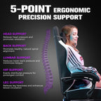 GTPLAYER Big and Tall Gaming Chair 350lbs Heavy Duty Office Chair with Foot Rest, High Back Pocket Spring Ergonomic Computer Chair for Adults, Wide Comfy Seated Cushion with Linkage Armrests, Black