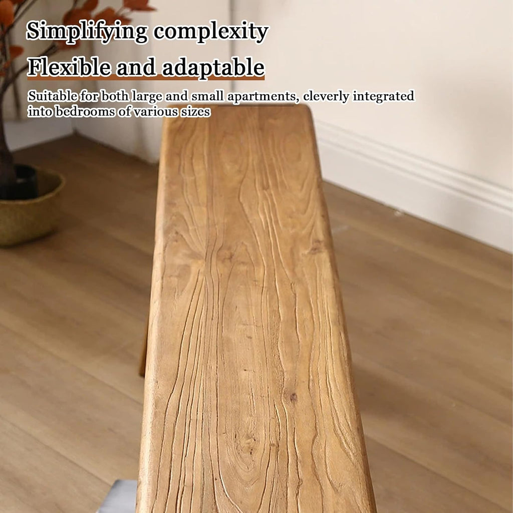 19“ Farmhouse Wooden Living Room Dining Indoor Multifunctional Elm Benches Wood Kitchen Entryway Solid Wood Bench for Hallway 50cm