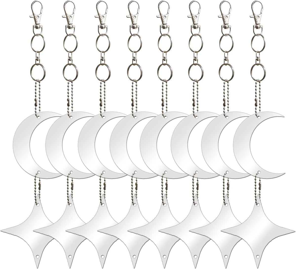 Keep Birds Away Mirror Disc, Hanging Reflectors to Scare Birds Away from Your House and Garden, 16 Moon-Star Discs