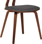 Armen Living Jaguar Dining Chair in Charcoal Fabric and Walnut Wood Finish,Charcoal/Walnut Finish 20D x 18W x 29H in
