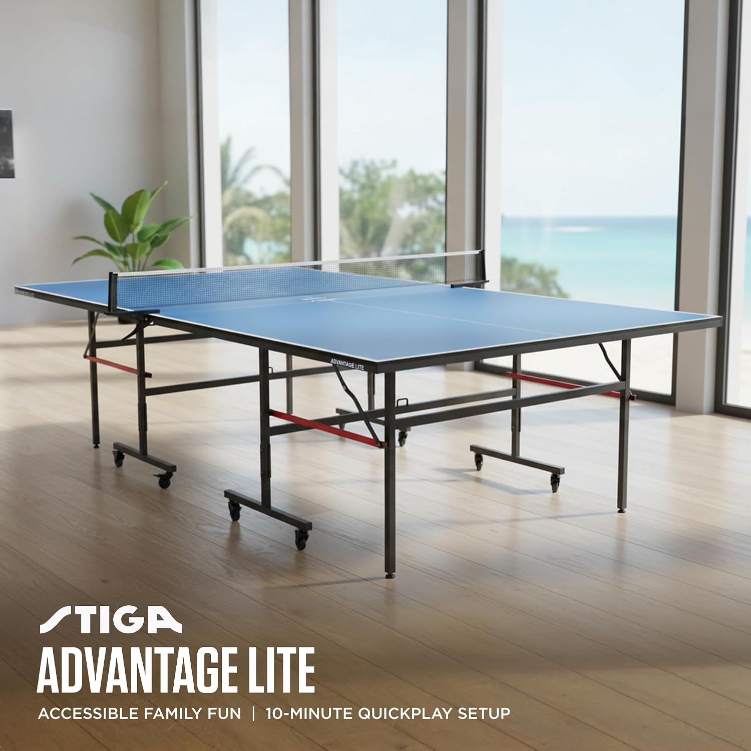 STIGA Advantage Series Indoor Ping Pong Table, Foldable Table Tennis Table - 13, 15, 18, and 25mm Tabletops - Quickplay 10 Minute Assembly - Playback Mode - Recreational- to Tournament-Level