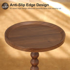 AWASEN Small Side Table, Round Drink Table for Small Spaces, Round Accent End Table Living Room, Nightstand for Bedroom, Corners, Office, Walnut Brown
