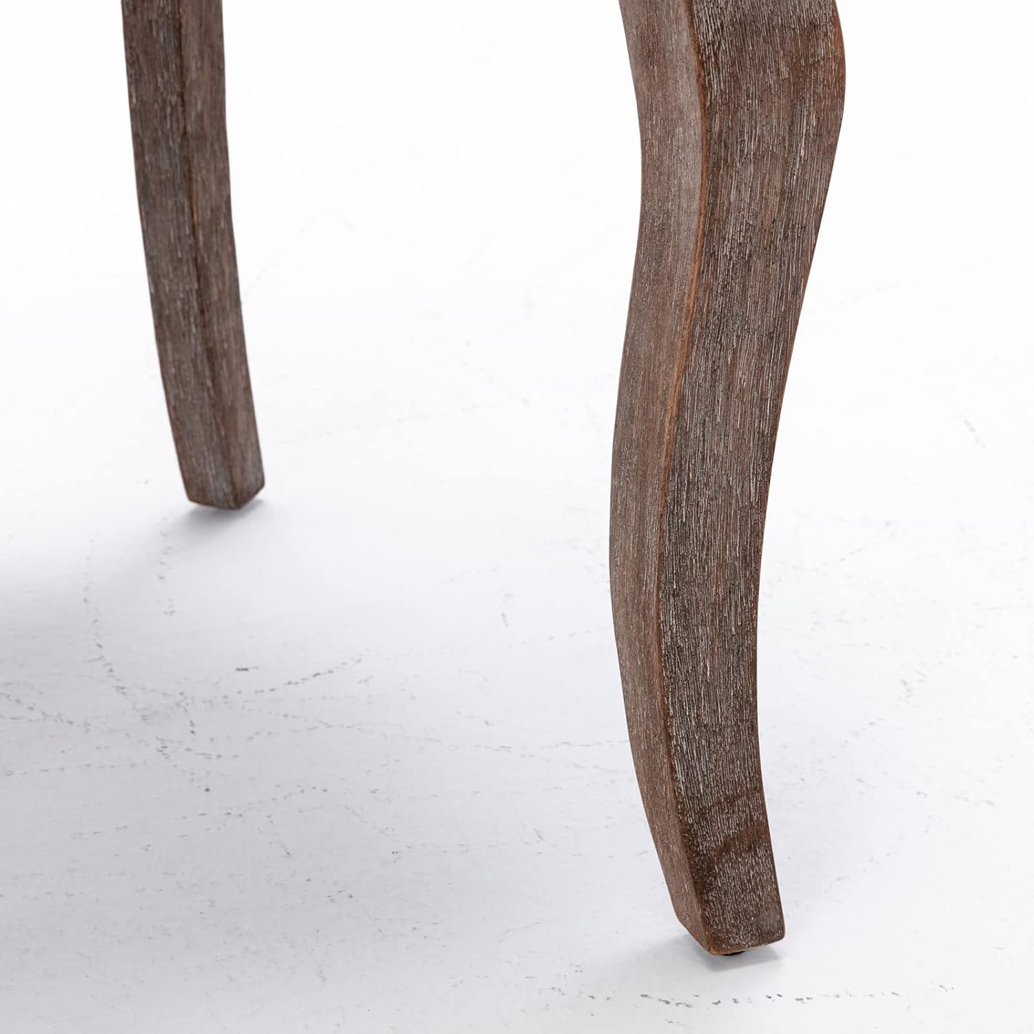Ball & Cast Mid-Century Upholstered Dining Chairs Set of 2, Thickened Fabric Wingback Kitchen Chairs with Bronze Nail Head & Toned Solid Wood Legs, Beige