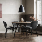 Modern Dining Chair Set of 4, Comfortable Dining Room Chairs with Thick Cushions, Faux Leather Upholstered Kitchen Armless Side Chairs, Wooden Leg for Home, Kitchen, Grey