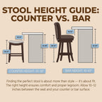 ROME + OAK Runyan 26 Swivel Counter Stool, Set of 3 | Rotating High Back Barstool in Dark Walnut Finish with Vintage Brown Vegan Leather Seat