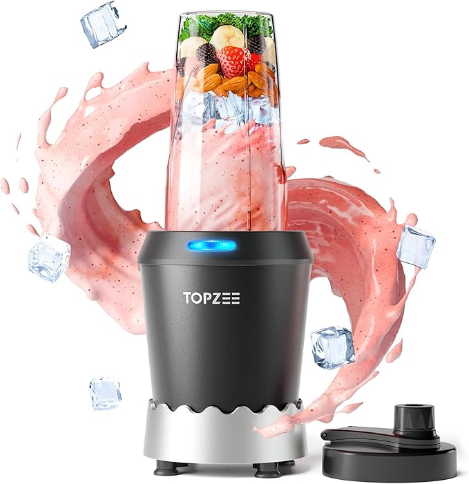 Personal Smoothie Blender - 1000W Single Serve Smoothie Maker with 24oz Portable Travel Cups, Ideal for Protein Shakes, Frozen Drinks, and Kitchen Use