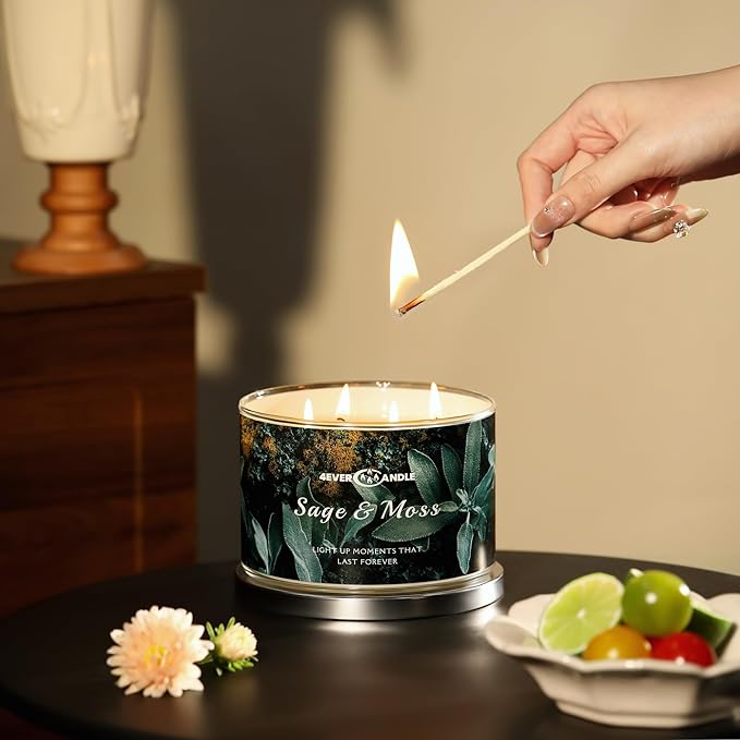 4-Wick Scented Candle - 18oz Soy Wax Blend Candle Over 50Hrs Long-Lasting Fragrance, Home Decor and Housewarming Gifts, Sage & Moss